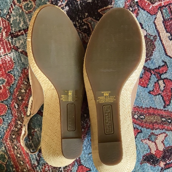 Sperry Topsider Peep Toe Espadrille Wedges NWOT 6 - Picture 5 of 5